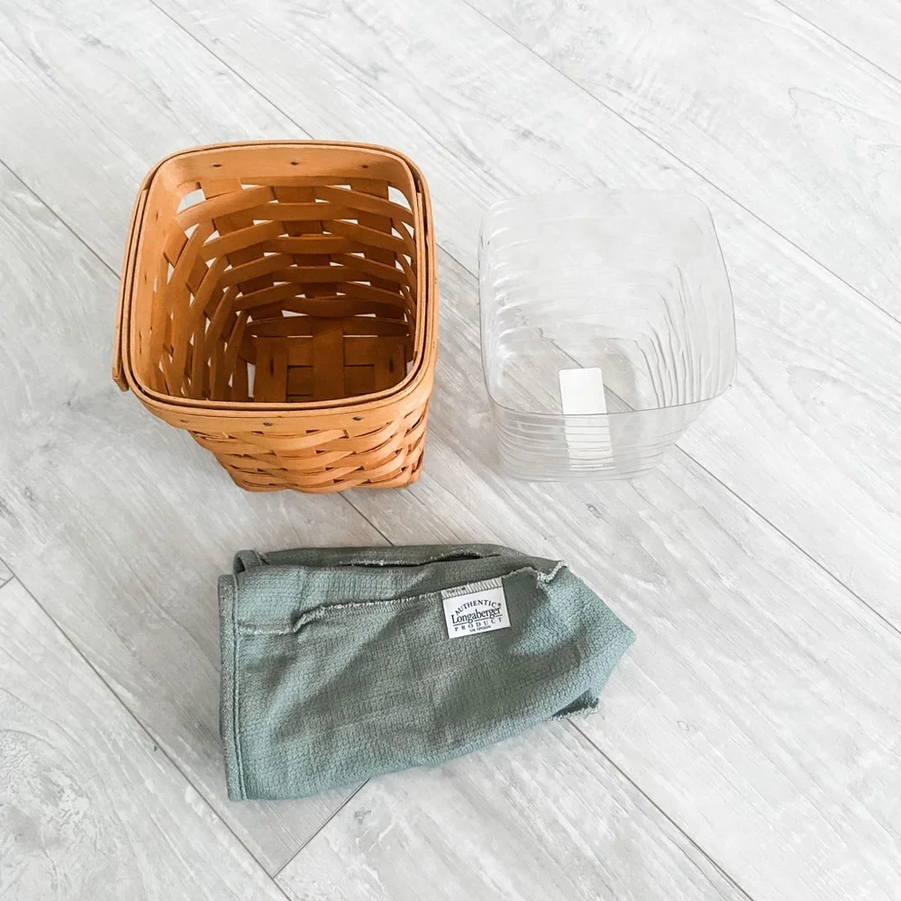 Longaberger 2000 Small Spoon Basket with Liner and Protector